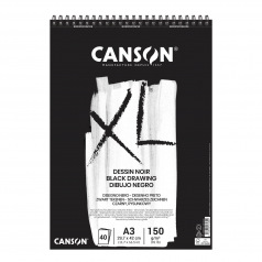 Spiraalblok van CANSON XL DESSIN ZWART papier 150 g