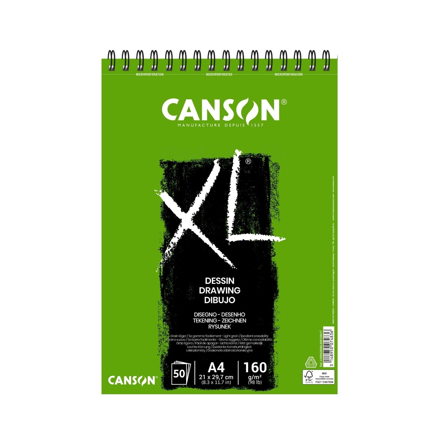 CARNET SPIRALE DESSIN 18X18 120G CANSON