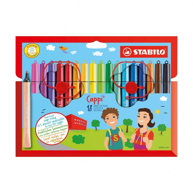 Feutres de coloriage Stabilo CAPPI - étui de 12 Feutres de coloriage Stabilo CAPPI - étui de 12