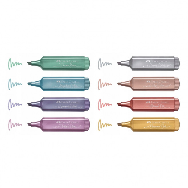 Surligneur métallique Faber-Castell - étui de 4