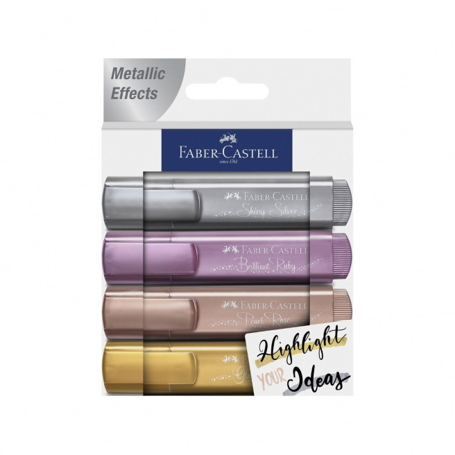 Metalen markeerstift Faber-Castell - set van 4