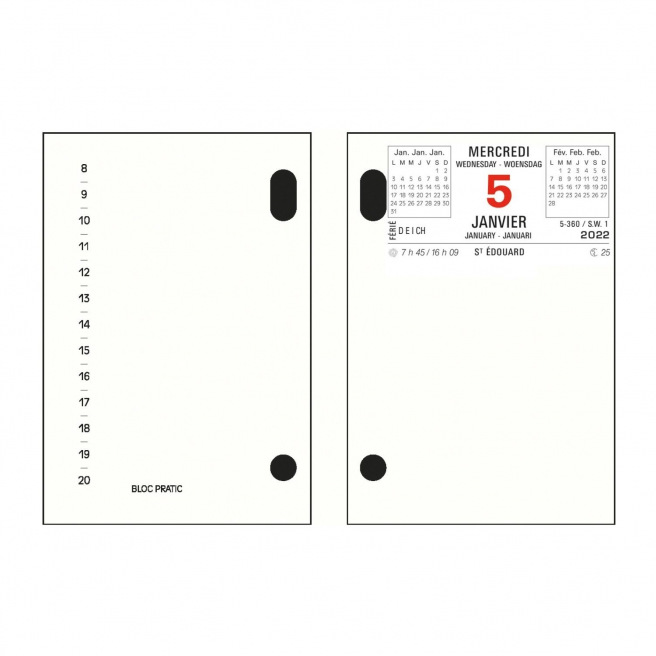 Exacompta memoblok kalender - 8,2 x 12 cm - 1 dag per pagina