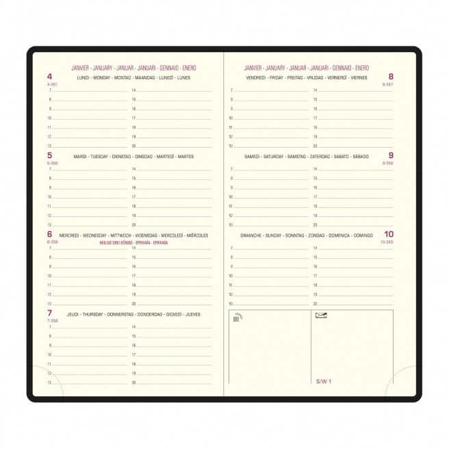 Agenda Exacompta EUROTIME 16 - 8,5 x 16 cm - 1 semaine sur 2 pages Agenda Exacompta EUROTIME 16 - 8,5 x 16 cm - 1 semaine sur 2 pages