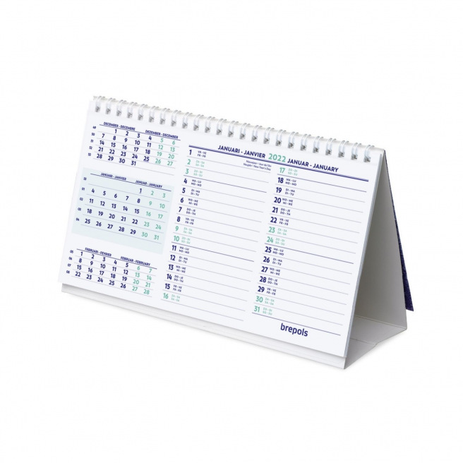 Brepols bureaubladkalender - 3 maanden - 21 x 12,5 cm
