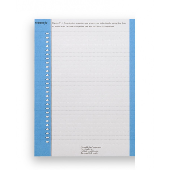 Labelblad voor hangmappen Elba N°8 - voor kast