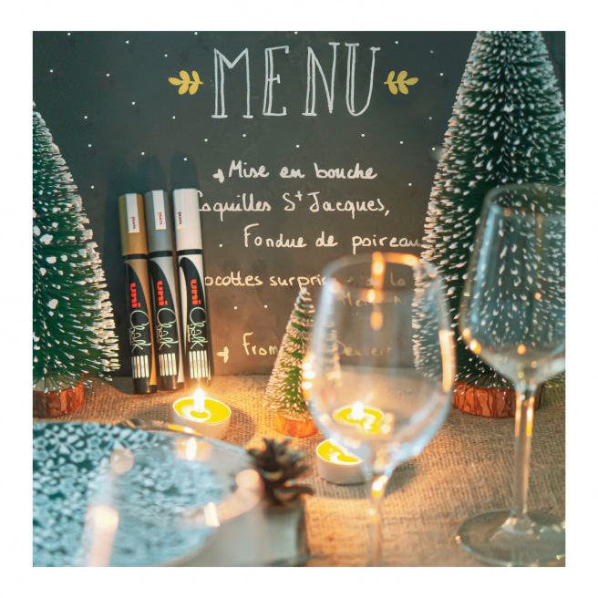 Set van 4 Uni-ball CHALK-krijtmarkers