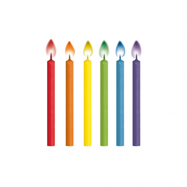 Bougies de fête LEGAMI - flamme colorée - paquet de 12 Bougies de fête LEGAMI - flamme colorée - paquet de 12