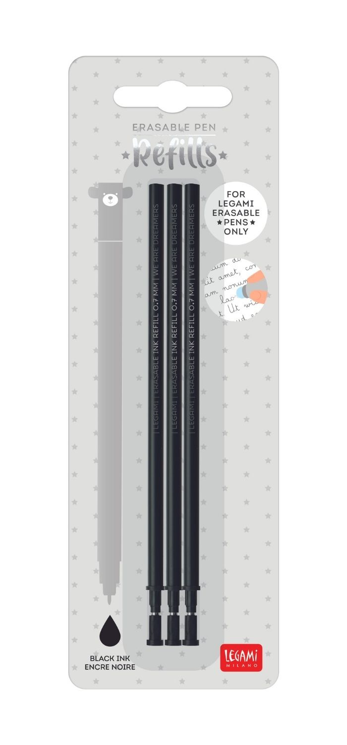 LVZONGXIN Mines De Rechange, Compatibles Avec Legami, 3 Bleues + 3 Noires, 3 Roses Et 3 Bleu Turquoise, Pointe 0,7 Mm, Hauteur 13 Cm, Rouleau D'encre Effaçable