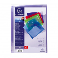 Lot De 10 Pochettes Transparentes Avec Fermeture éclair Rouge Métal - Format B6 (183x230 Mm)