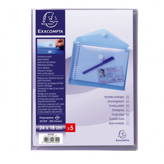 Exacompta plastic enveloppehoes - klittenbandsluiting