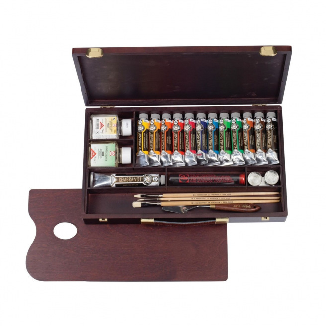 Talens REMBRANDT Professional olieverfset - 12 tubes 40 ml + accessoires