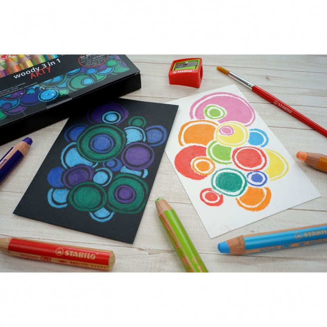 Crayons de couleur Stabilo WOODY 3 en 1 Crayons de couleur Stabilo WOODY 3 en 1