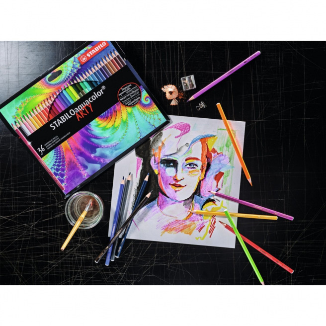 Crayons de couleur STABILO AQUACOLOR ARTY aquarellables Crayons de couleur STABILO AQUACOLOR ARTY aquarellables