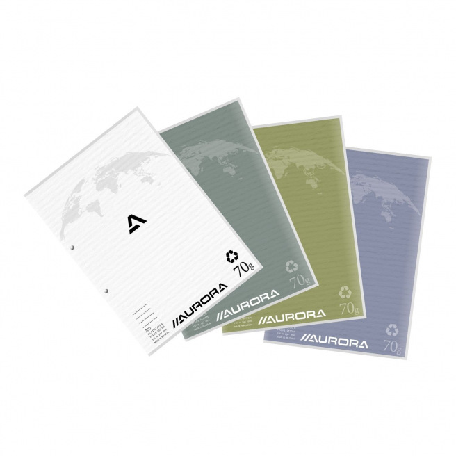 AURORA cursusblok gerecycled papier - perforatie 2 gaten AURORA cursusblok gerecycled papier - perforatie 2 gaten