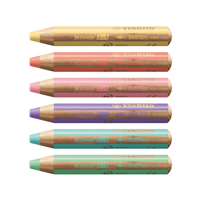 Crayons de couleur Stabilo WOODY 3 en 1 Crayons de couleur Stabilo WOODY 3 en 1