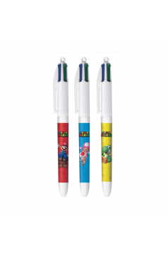 BIC balpen 4 KLEUREN MARIO KART