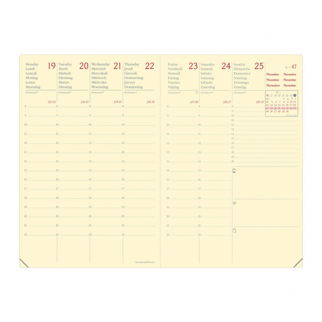 Agenda Quo Vadis AFFAIRES PRESTIGE - 10 x 15 cm - 1 week op 2 pagina's - Silk