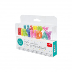 Bougies de fête LEGAMI - flamme colorée - paquet de 12