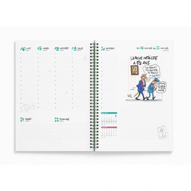 Agenda KROLL groot formaat - 19 x 24,5 cm - 1 week op 2 pagina's