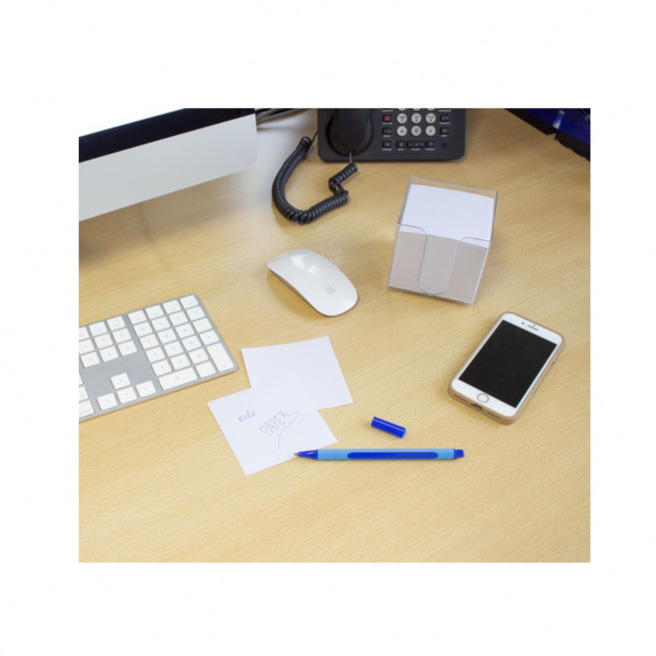 Plastiche memo blok kubus - 9 x 9 cm - wit papier Plastiche memo blok kubus - 9 x 9 cm - wit papier