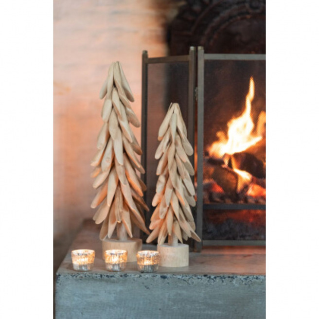 Sapin sur pied avec branches bois naturel J-LINE