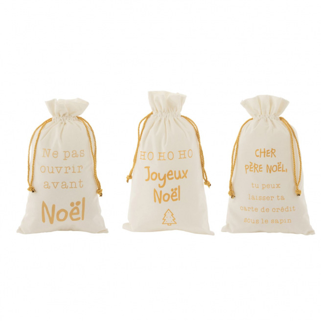 Fluwelen zak voor witte & gouden kerstcadeaus J-LINE