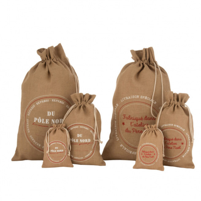 Jute zak voor kerstcadeaus J-LINE