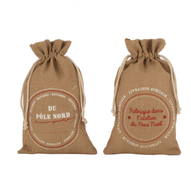 Sac en jute pour cadeaux de Noël J-LINE Sac en jute pour cadeaux de Noël J-LINE