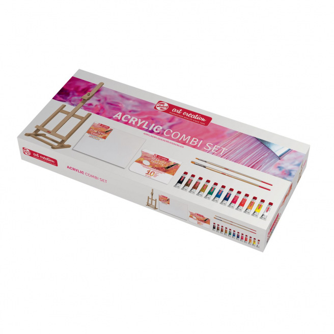 Set peinture acrylique Talens Art Creation - 12 tubes 12 ml + accessoires Set peinture acrylique Talens Art Creation - 12 tubes 12 ml + accessoires