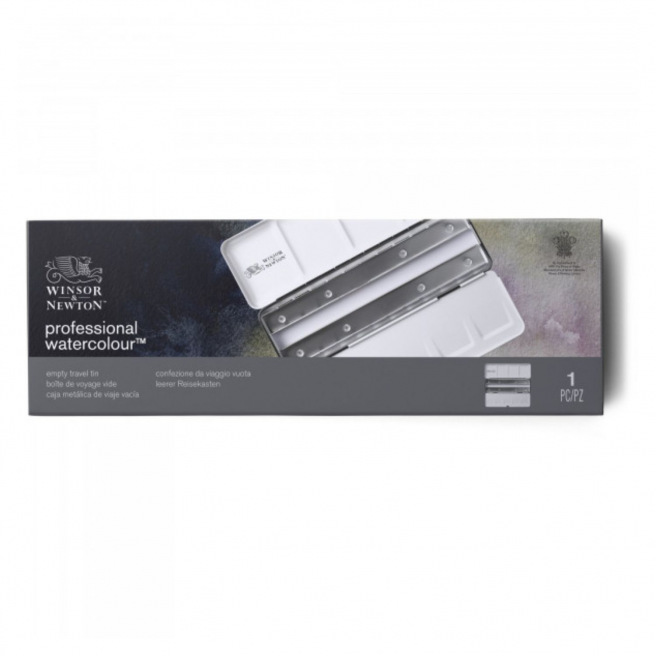 Lege reisdoos voor 24 halve napjes Winsor & Newton aquarelverf