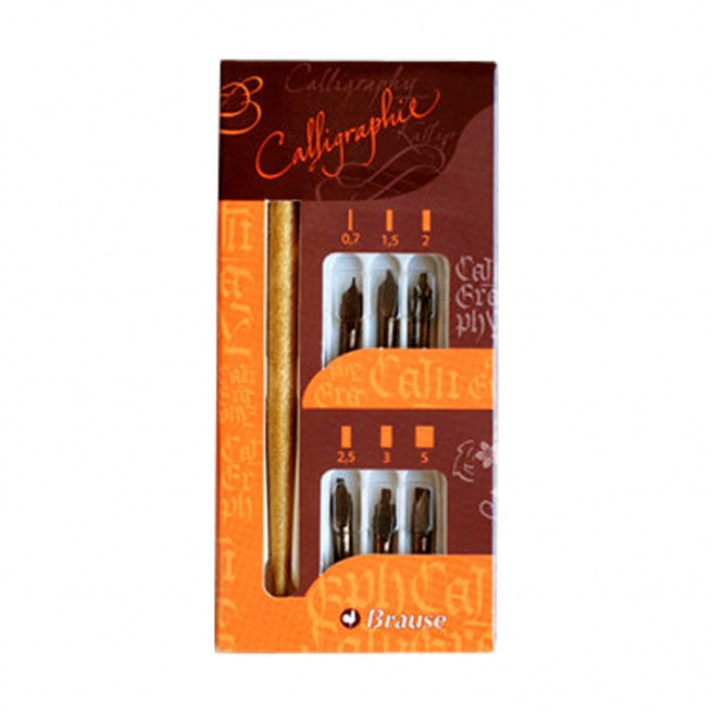 Brause kalligrafie set - 6 Bandzug pennen