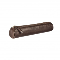 Kleine ronde Maverick BROWN leren etui Kleine ronde Maverick BROWN leren etui