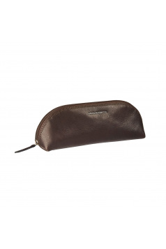 Trousse ovale en cuir Maverick BROWN