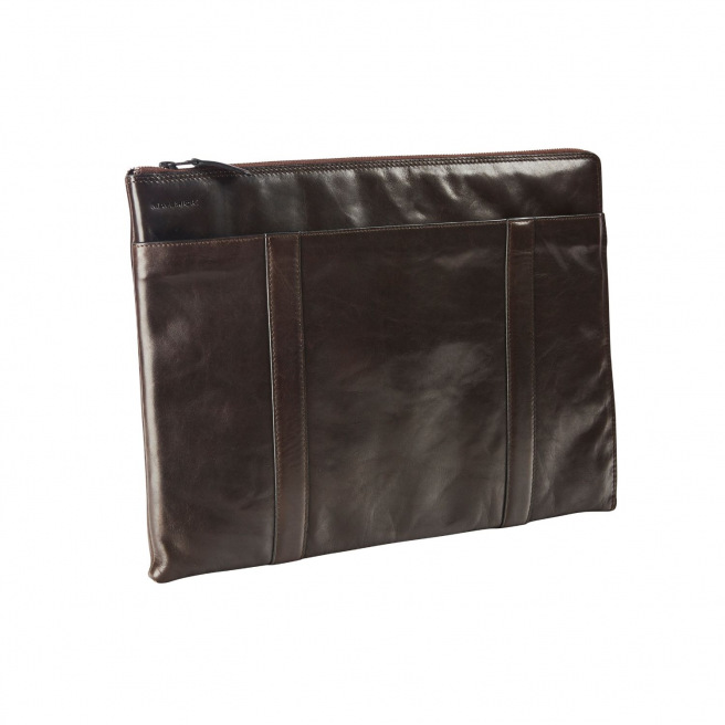 Lederen computertas Maverick BROWN voor 15,6" computer