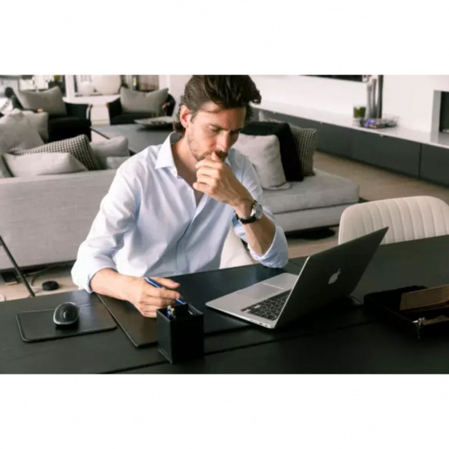 Leren Maverick ALL BLACK muismat Leren Maverick ALL BLACK muismat