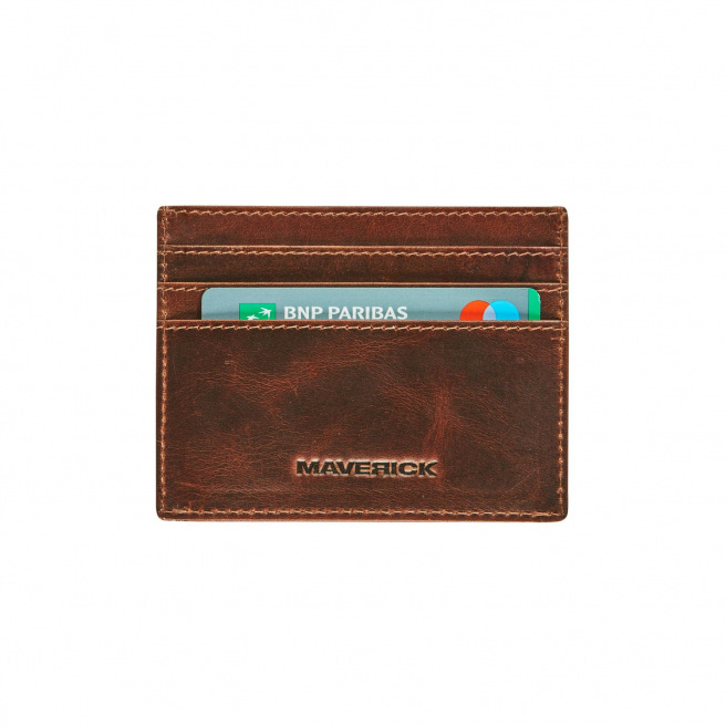 Porte-cartes en cuir Maverick THE ORIGINAL avec fermeture pression