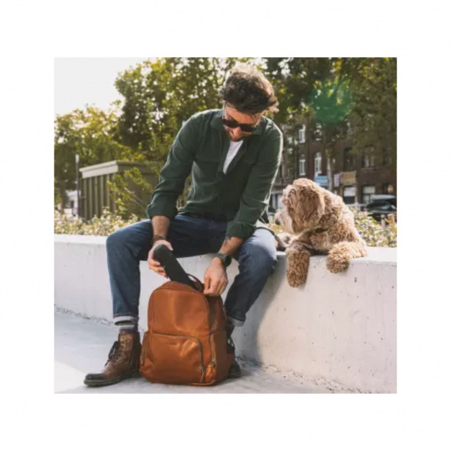 Leren Maverick NEW MEN rugzak voor 14" computer