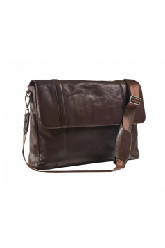 Maverick BROWN leren koerierstas voor 15,6" computer