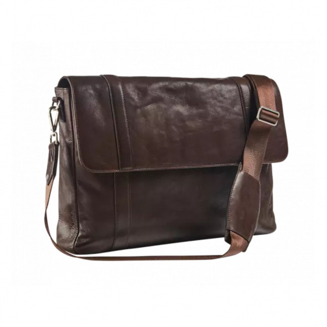 Maverick BROWN leren koerierstas voor 15,6" computer