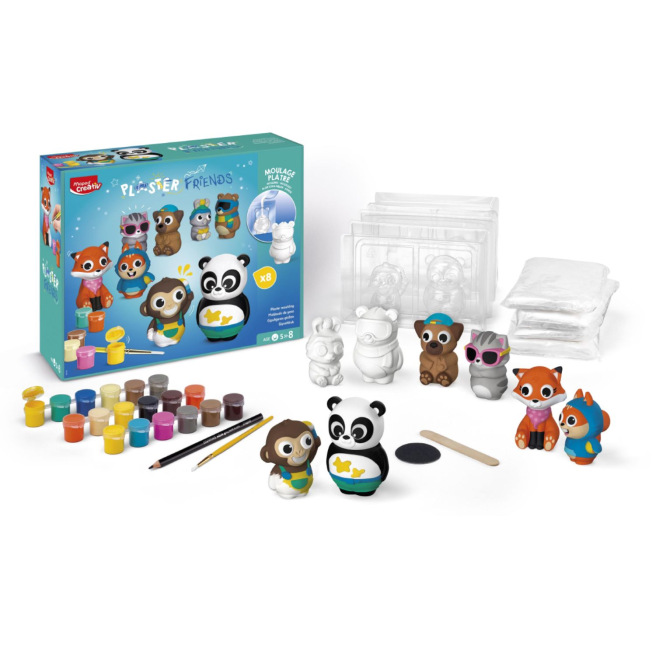 Kit MAPED CREATIV moulage 8 animaux en plâtre PLASTER FRIENDS Kit MAPED CREATIV moulage 8 animaux en plâtre PLASTER FRIENDS