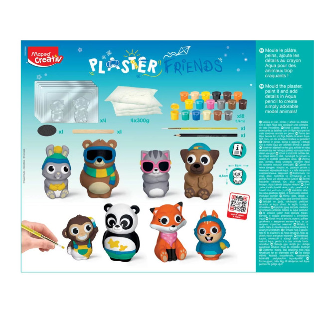 Kit MAPED CREATIV moulage 8 animaux en plâtre PLASTER FRIENDS Kit MAPED CREATIV moulage 8 animaux en plâtre PLASTER FRIENDS