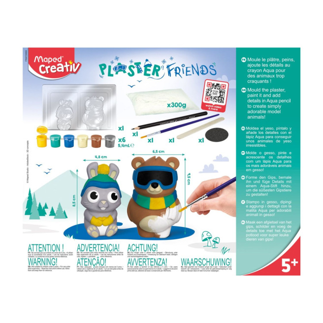 Kit MAPED CREATIV moulage 2 animaux en plâtre PLASTER FRIENDS Kit MAPED CREATIV moulage 2 animaux en plâtre PLASTER FRIENDS