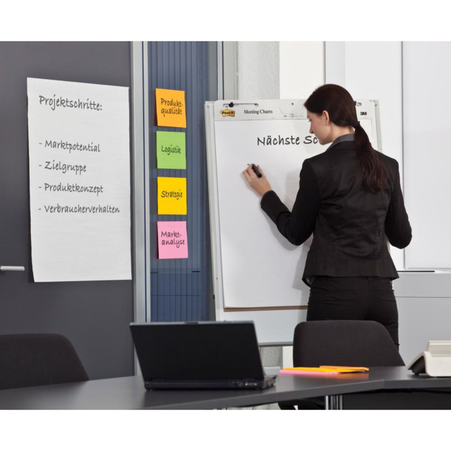 Paperboard - Chevalet de conférence mobile Post-it Meeting Chart à feuilles  repositionnables