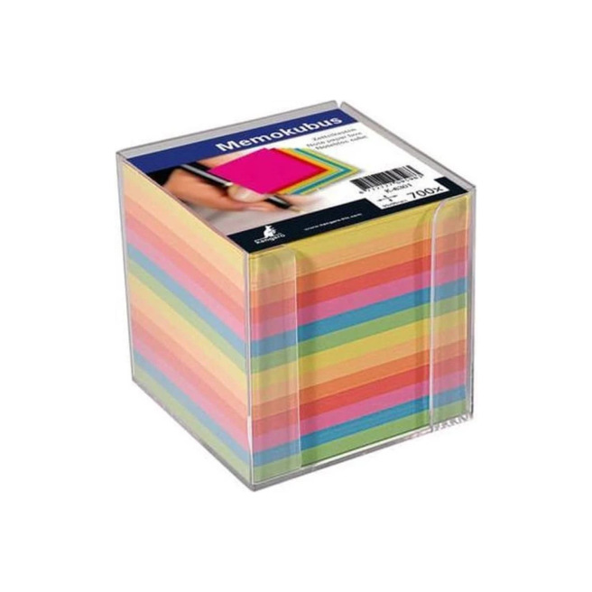 Plastiche memo blok kubus - 9 x 9 cm - wit papier Plastiche memo blok kubus - 9 x 9 cm - wit papier