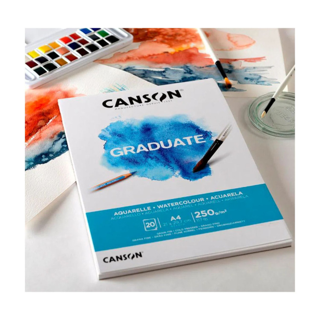 Bloc de papier aquarelle Canson GRADUATE 250 g - A4