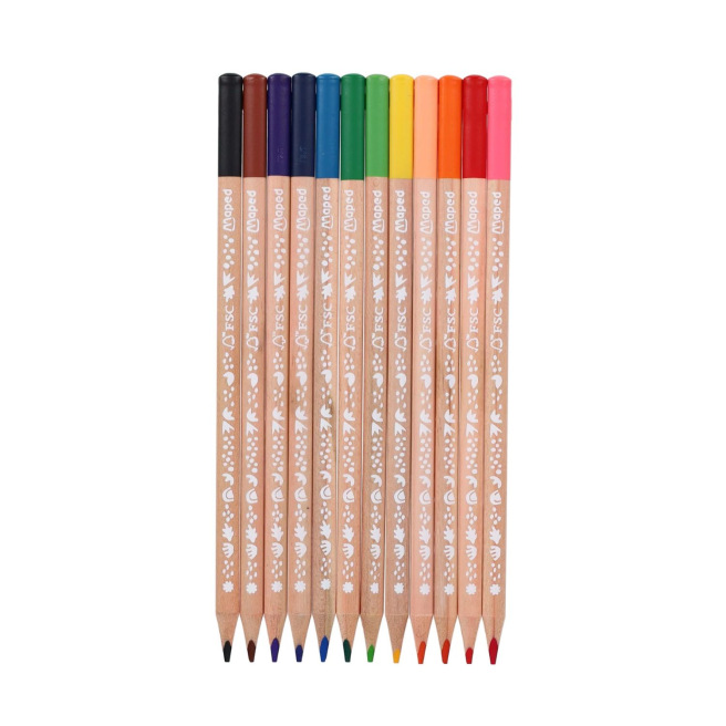 Crayons de couleur MAPED SMILING PLANET - étui de 12 Crayons de couleur MAPED SMILING PLANET - étui de 12