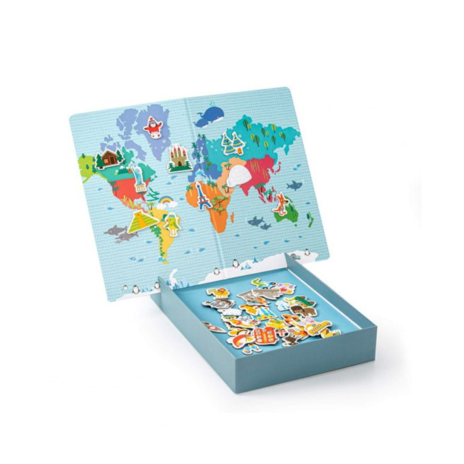 Magnetisch spel APLI MAGNETS WERELDKAART