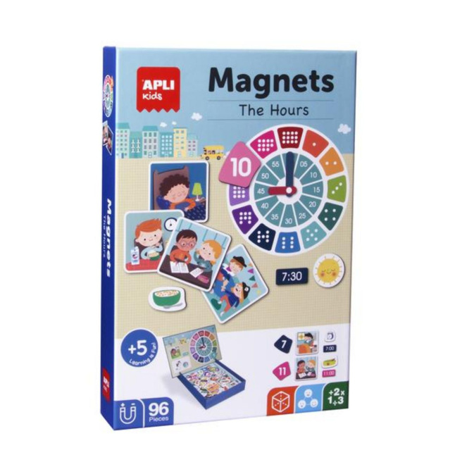 Magnetisch spel APLI MAGNETS IK LEER DE UREN