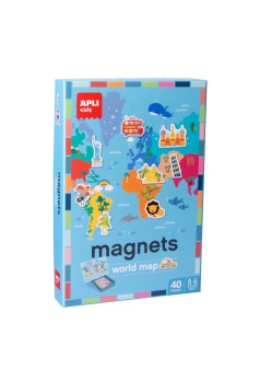 Magnetisch spel APLI MAGNETS WERELDKAART
