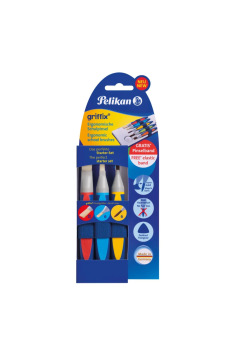 Set de 3 pinceaux Pelikan GRIFFIX avec bande élastique